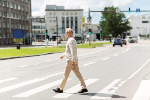 pedestrian crossing road